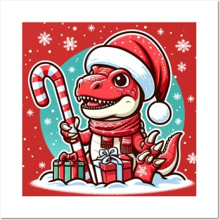 Christmas T-Rex Posters and Art